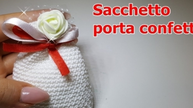 Sacchetto porta confetti all'uncinetto