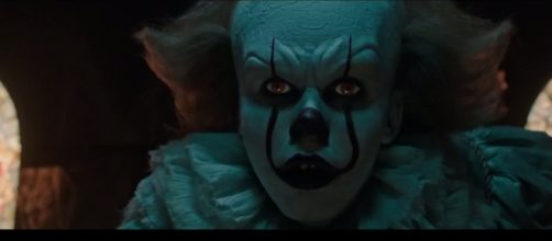 Pennywise the creepy clown (Bill Skarsgård) of 'It,' from New Line Cinema. / from 'YouTube' screen grab