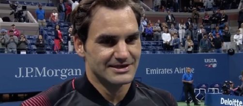 Roger Federer during the post-match interview at US Open/ Photo: screenshot via Chris Del channel on YouTube