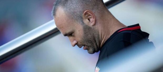 Andrés Iniesta en uno de los entrenamiento del Barça Andrés Iniesta en uno de los entrenamiento del Barça