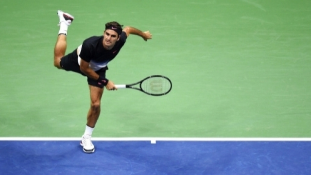 Federer in azione a New York, 2017