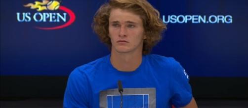 Alexander Zverev during a press conference at 2017 US Open/ Photo: screenshot via WeAreTennis channel on YouTube