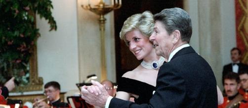 Princess Diana dances with President Reagan (US government wikimedia commons)