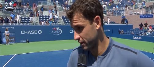 Dimitrov during the interview following his US Open round of 128 win/ Photo: screenshot via Grigor Dimitrov - Full Matches channel on YouTube