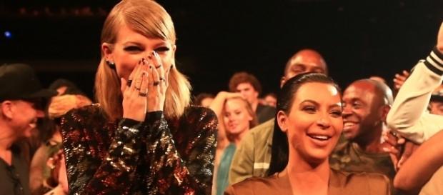 Taylor Swift and Kim Kardashian together. (image source: YouTube/Clevver News) Taylor Swift and Kim Kardashian together. (image source: YouTube/Clevver News)