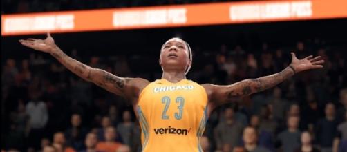 The 'NBA Live 18' video game will feature a full roster of WNBA players and teams. [Image via WNBA/YouTube]