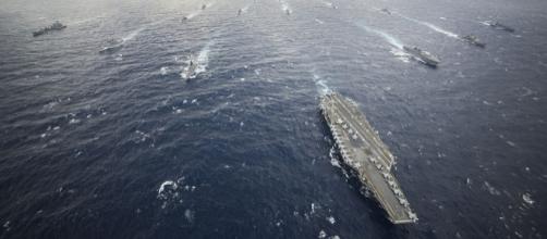 USS George Washington leads a carrier strike group - photo by MC3 Ricardo R. Guzman, US Navy via Wikimedia