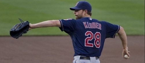 Kluber in action, Wikipedia https://en.wikipedia.org/wiki/Corey_Kluber#/media/File:Corey_Kluber_on_June_27,_2013.jpg