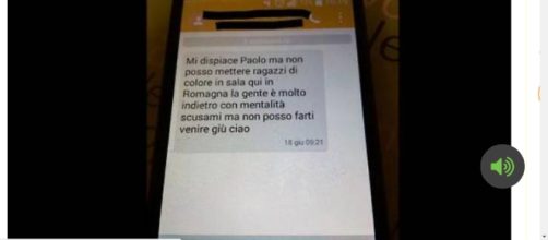 Screenshot dell'sms ricevuto da Paolo.