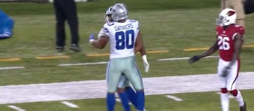 The Dallas Cowboys got 59 yards receiving and a touchdown from tight end Rico Gathers on Thursday night. [Image via NFL/YouTube]