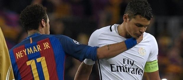 Neymar e Thiago Silva são bons amigos Neymar e Thiago Silva são bons amigos