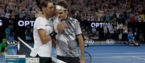 Federer and Nadal at Australian Open 2017/ Photo: screenshot via Uday channel on YouTube