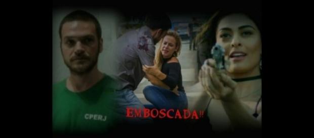 Rubinho (Emílio Dantas), Jeiza (Paola Oliveira) e Bibi (Juliana Paes). Rubinho (Emílio Dantas), Jeiza (Paola Oliveira) e Bibi (Juliana Paes).