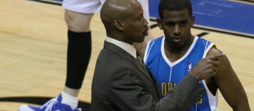 Byron Scott and Chris Paul/ photo by Keith Allison via Flickr