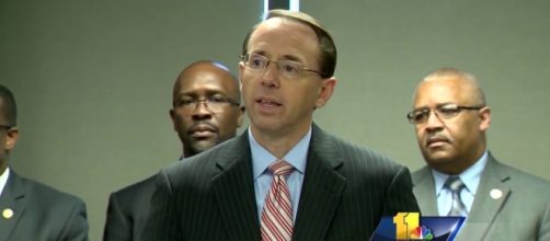 Expect DAG Rod Rosenstein to be next on Trump's hit list. Image credit - WBAL TV 11/YouTube.