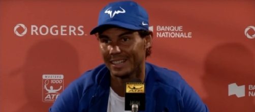 Rafael Nadal during a press conference in Montreal/ Photo: screenshot via Rafa Nadal - King of Tennis channel on YouTube
