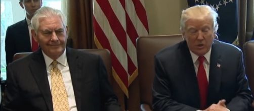 Secretary of State Rex Tillerson with President Trump. / [Screenshot from the White House via YouTube:https://youtu.be/GNlLSnmRTzE]