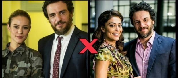 Jeiza (Paolla Oliveira), Caio (Rodrigo Lombardi) e Bibi (Juliana Paes) Jeiza (Paolla Oliveira), Caio (Rodrigo Lombardi) e Bibi (Juliana Paes)