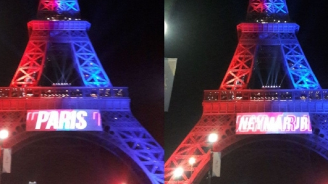 La Tour Eiffel aux couleurs du PSG pour l'arrivée de Neymar