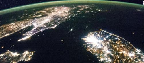 North and South Korea at night (Wikimedia Commons).