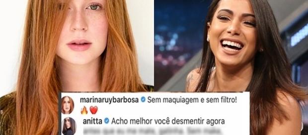 Anitta não acreditou na beleza de Marina Rui Barbosa Anitta não acreditou na beleza de Marina Rui Barbosa