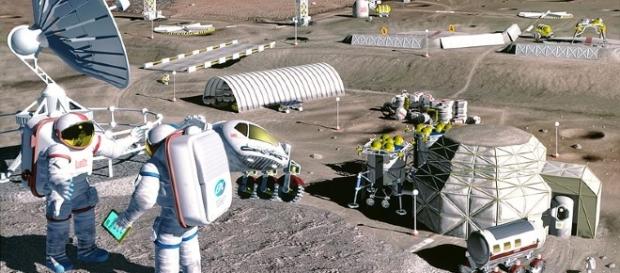 Moon colony concept (Courtesy NASA) Moon colony concept (Courtesy NASA)