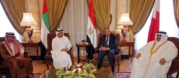 Reunión de los ministros de exteriores de los cuatro paises que impusieron el bloqueo a Qatar Reunión de los ministros de exteriores de los cuatro paises que impusieron el bloqueo a Qatar