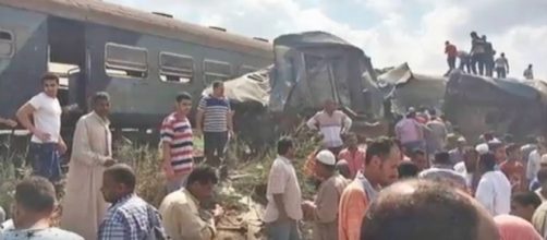 Train collision in Alexandria, Egypt. - YouTube/nICE TUBE Channel