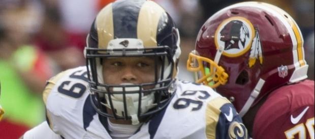 Aaron Donald - Rams at Redskins 9/20/15 by Keith Allison via Wikimedia Commons Aaron Donald - Rams at Redskins 9/20/15 by Keith Allison via Wikimedia Commons