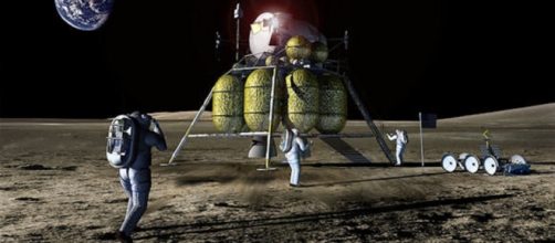 Future explorers on the moon (courtesy NASA)