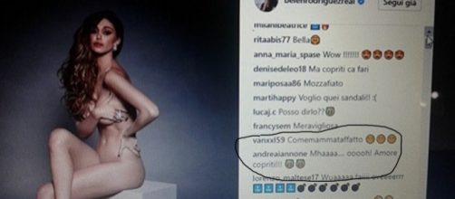 La foto senza veli di Belen Rodrguez e il commento di Andrea Iannone