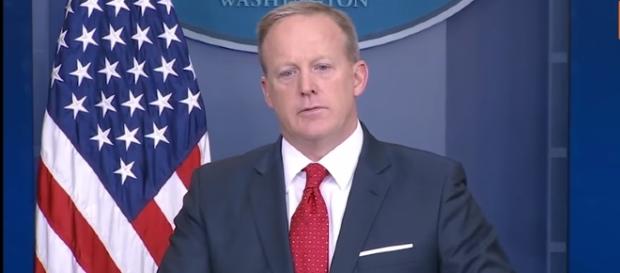 Sean Spicer says last words to the White House staff. - Image Credit:YouTube/Time Sean Spicer says last words to the White House staff. - Image Credit:YouTube/Time