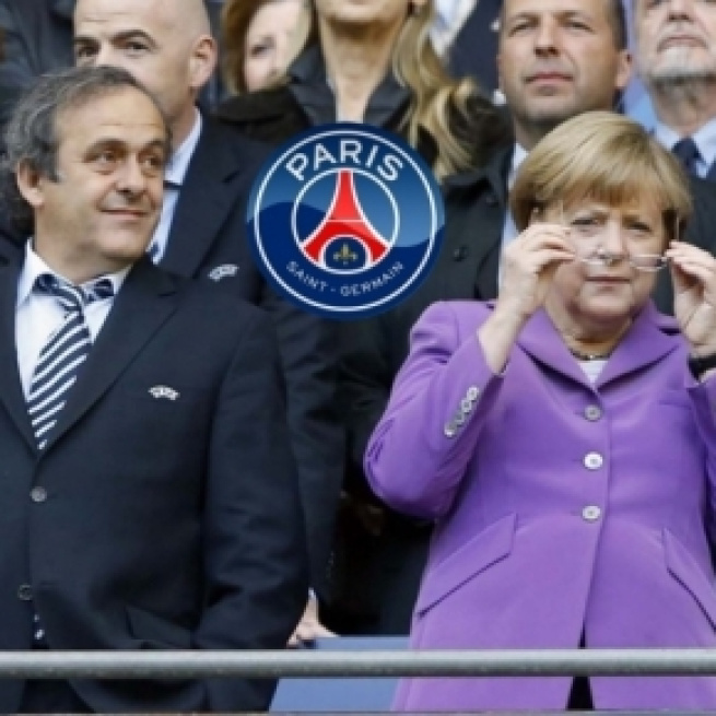 Platini et Merkel. Crédit photo : metro.co.uk