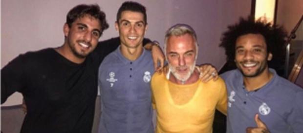 Mirko Scarcella con Ronaldo, Gianluca Vacchi e Marcelo Mirko Scarcella con Ronaldo, Gianluca Vacchi e Marcelo