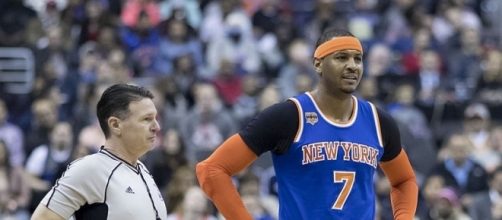 Carmelo Anthony still open for a trade. [Image via Keith Allison/Wikimedia Commons]