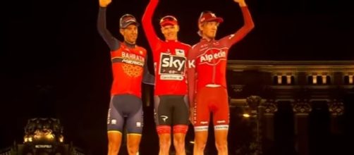 Il podio della Vuelta Espana: Froome davanti a Nibali e Zakarin