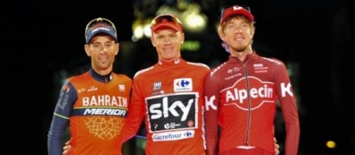 Nibali sul podio finale con Froome e Zakarin