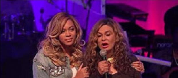 Beyoncé and her mom, Tina Knowles, speak from their hearts at St. John's Church in Houston. Screencap Gabriel/YouTube Beyoncé and her mom, Tina Knowles, speak from their hearts at St. John's Church in Houston. Screencap Gabriel/YouTube