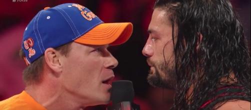 John Cena and Roman Reigns appeared on the latest episode of WWE 'Raw' from Anaheim, California. [Image via WWE/YouTube]