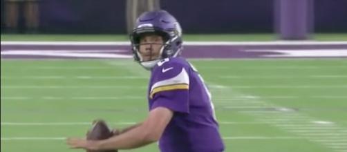 Sam Bradford threw for well over 300 yards in Monday night's win by the Vikings. [Image via NFL/YouTube]
