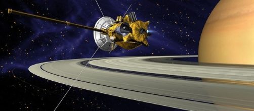 On July 1, 2004, NASA let loose of the spacecraft to study Saturn. [Image via Wikimedia Commons/NASA/JPL]