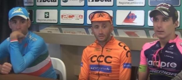 Nibali, Rebellin e Bonifazio, il podio della Coppa Agostoni 2015 Nibali, Rebellin e Bonifazio, il podio della Coppa Agostoni 2015