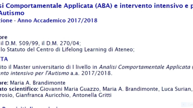 come iscriversi al Master sull'Autismo