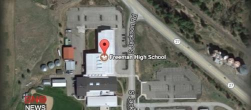 One student is dead and three wounded in a shooting at Freeman High School, Spokane, Wa. [Image: YouTube/BNO News]
