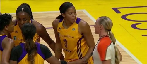 Candace Parker and the Sparks won 79-66 over the Mercury in Game 1 of their playoffs series Tuesday night. [Image via WNBA/YouTube]