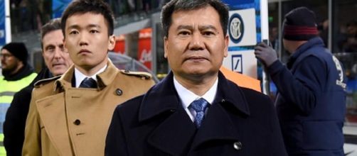 Zhang Jindong (proprietario di Suning Holdings Group) con il figlio Steven Zhang. Foto da: calciomercato.com