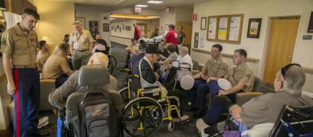Marines visiting a Florida nursing home. Source:commons.wikimedia.org Marines visiting a Florida nursing home. Source:commons.wikimedia.org