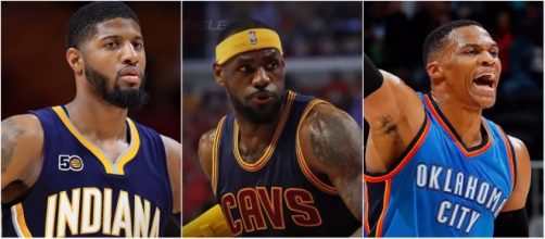 George, James and Westbrook could team up as Lakers next year. [Image via YouTube/NBA]