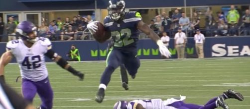 Seattle Seahawks running back Chris Carson has drawn the praise of head coach Pete Carroll - YouTube/NFL Channel