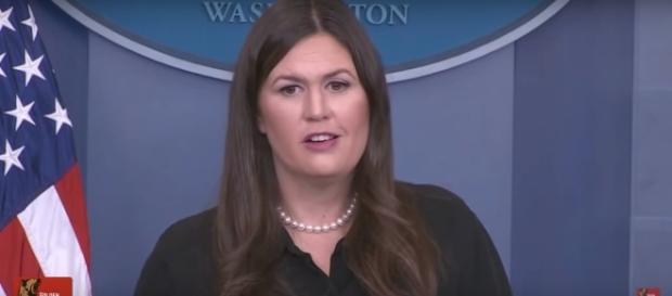 Sarah Sanders under fire for suggesting that a journalist should be fired for her comments against Donald Trump. (YouTube/Golden State Times) Sarah Sanders under fire for suggesting that a journalist should be fired for her comments against Donald Trump. (YouTube/Golden State Times)